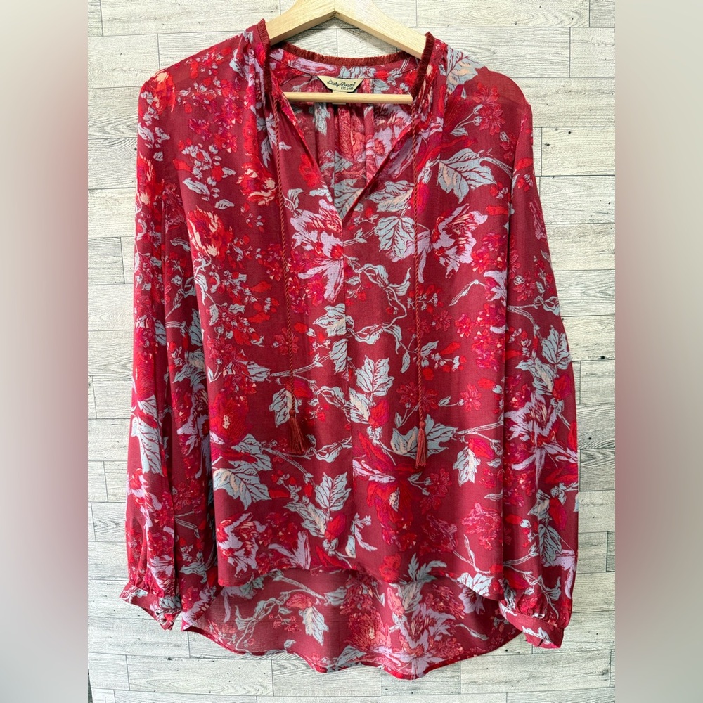 Floral Red Blouse